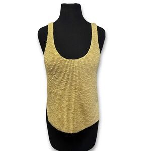 GAP Linen Blend‎ Knit Tank Top Tan Sleeveless Scoop Neck Top Womens Medium